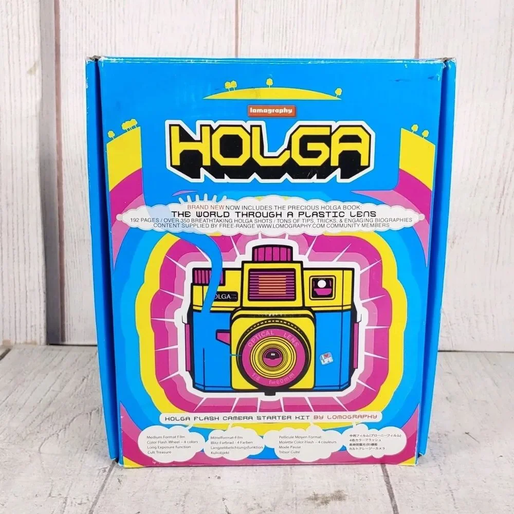 PARTS ONLY, Lomography Holga 120 CFN Film Camera - Color Rainbow Pink - UNTESTED